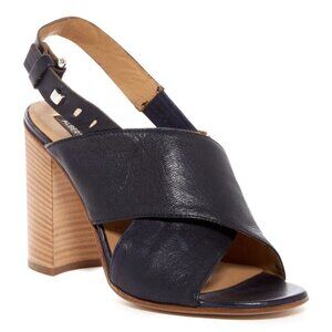 Alberto Fermani Italy New Sandal Crisscross Leather Stack Heel NIB 39 Black $400